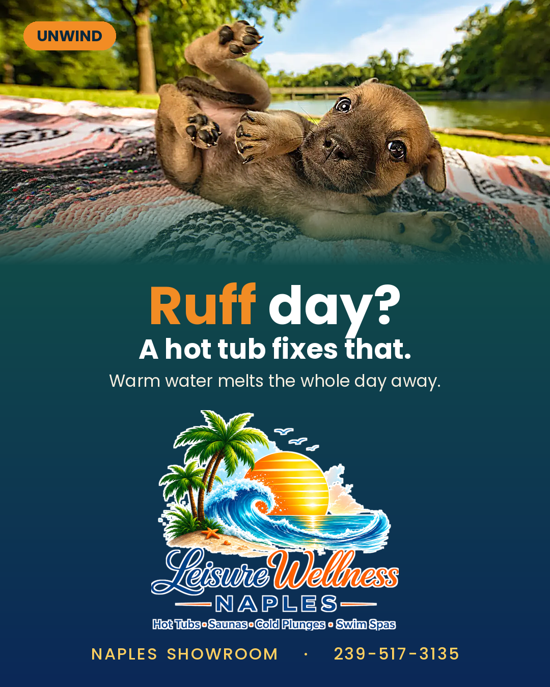 Ruff day? A hot tub fixes that — Leisure Wellness Naples